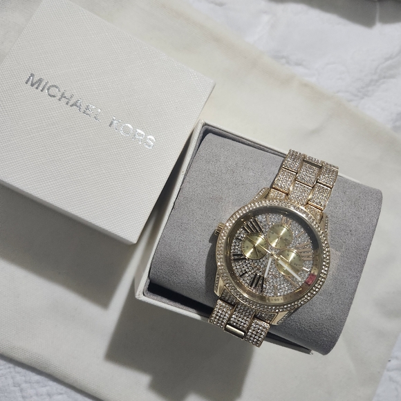 Michael kors Bradshaw gold tone pave glitz women\'s 42mm bracelet watch | MK6789 main image 6